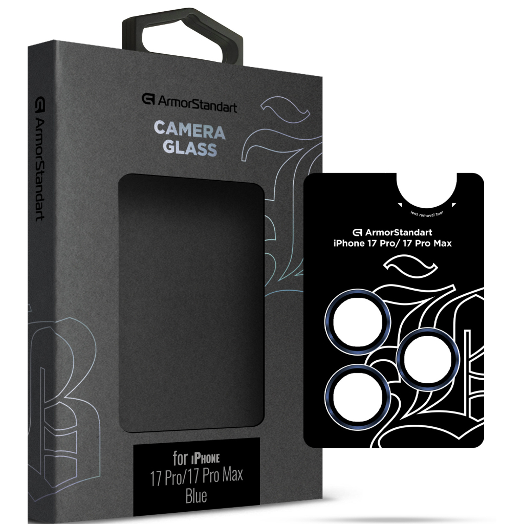Скло захисне Armorstandart for Camera Supreme BI Apple iPhone 17 Pro / 17 Pro Max Blue (ARM86439) - зображення 1