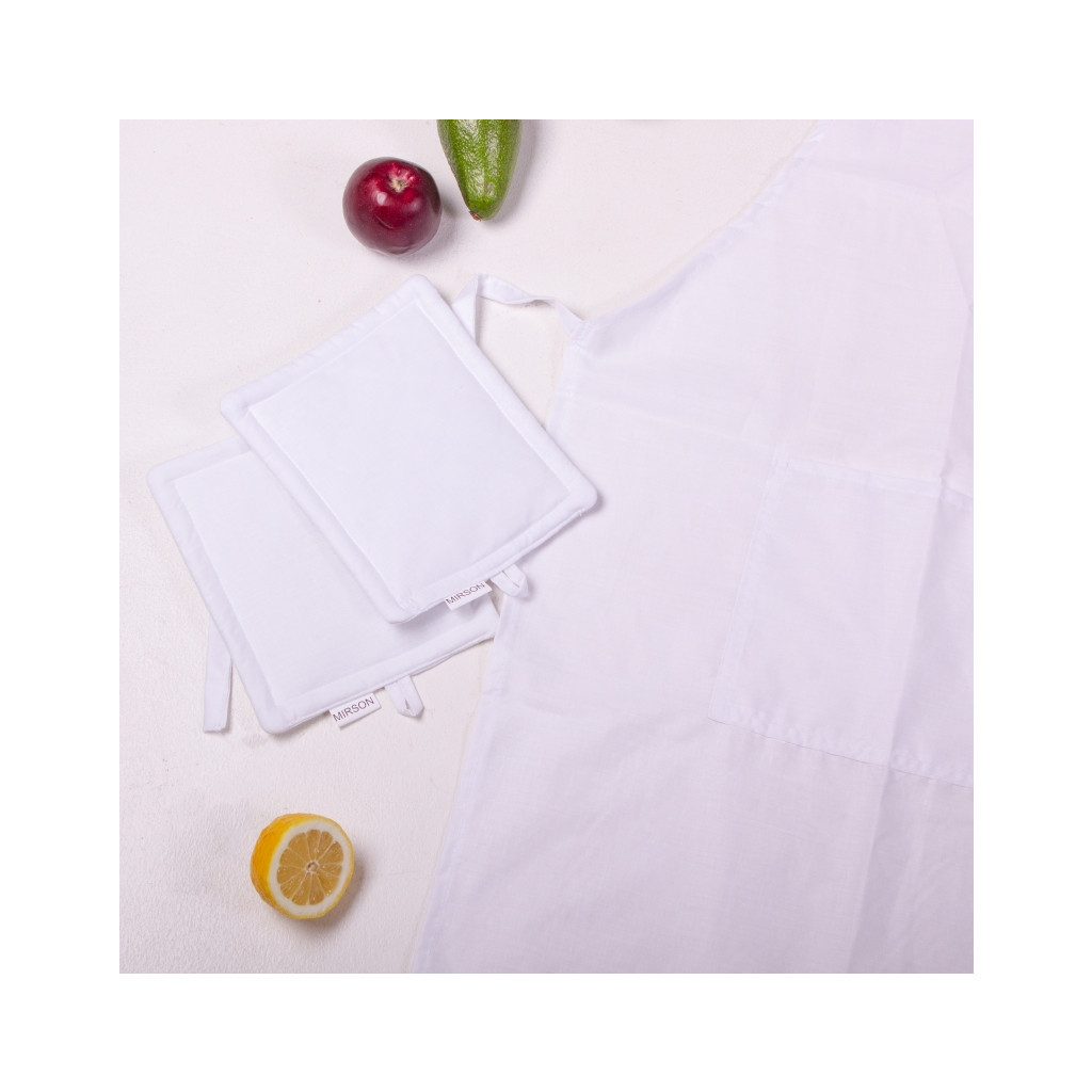 Фартух MirSon Набір 11-2107 White бязь дві прихватки + дві рукавички-прихватки + фартух (2200006752622) - изображение 4