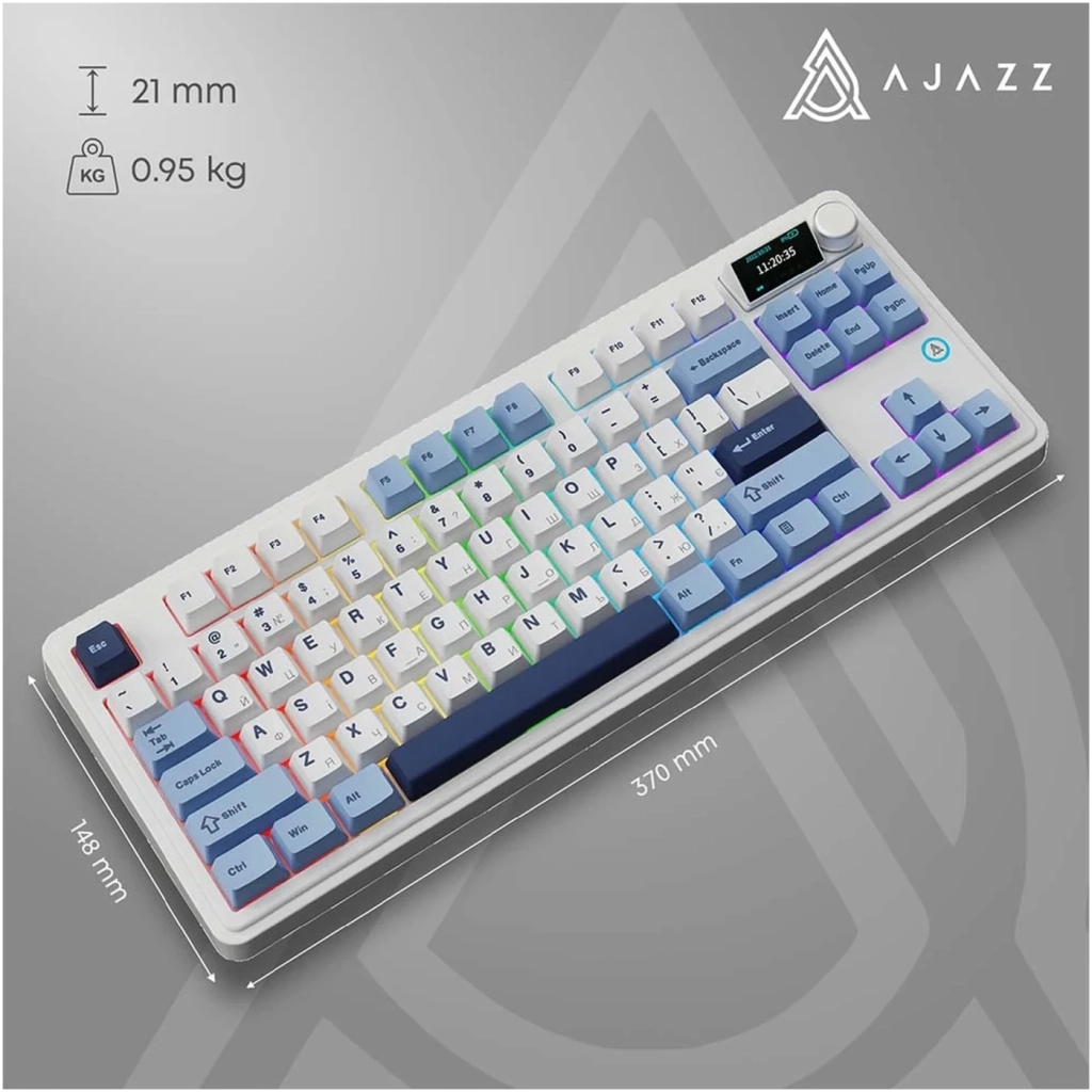 Клавіатура Ajazz AK870 PLUS Murad Switch RGB Wireless/Bluetooth/USB White (AK870-MU-BWD) - зображення 7