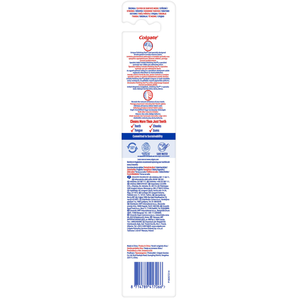 Зубна щітка Colgate Max White відбілююча середньої жорсткості (8714789417066) - зображення 5