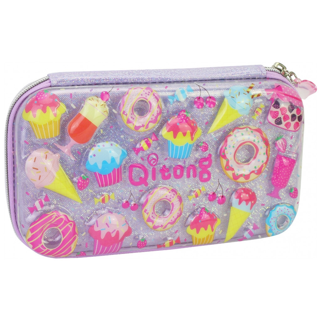 Пенал Cool For School з тисненням 1 відділення Пурпурний (QT-5781-Blue) - зображення 1