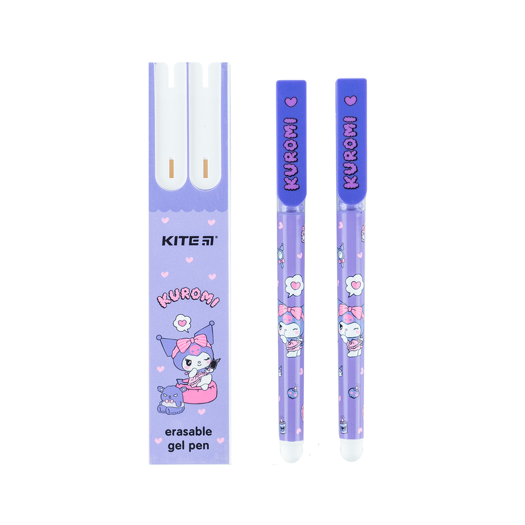 Ручка гелева Kite пиши-стирай Kuromi синя, 2 шт у пеналі (HK24-069-1) - зображення 2