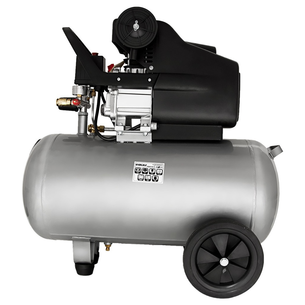 Компресор Sigma одноциліндровий 1.8кВт 230л/хв 8бар 50л (2 крана) (7043141) - зображення 3