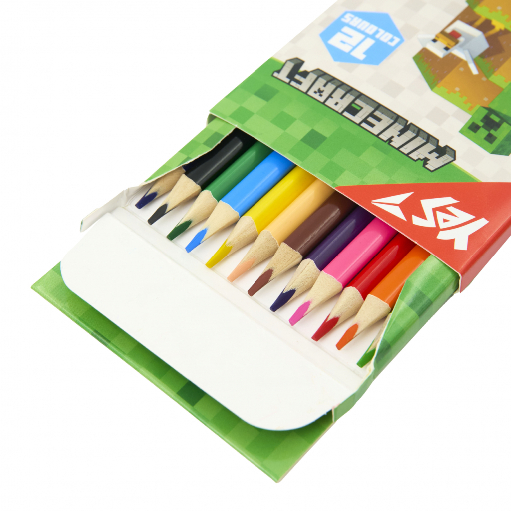 Олівці кольорові Yes Minecraft 12 кольорів (290760) - изображение 2