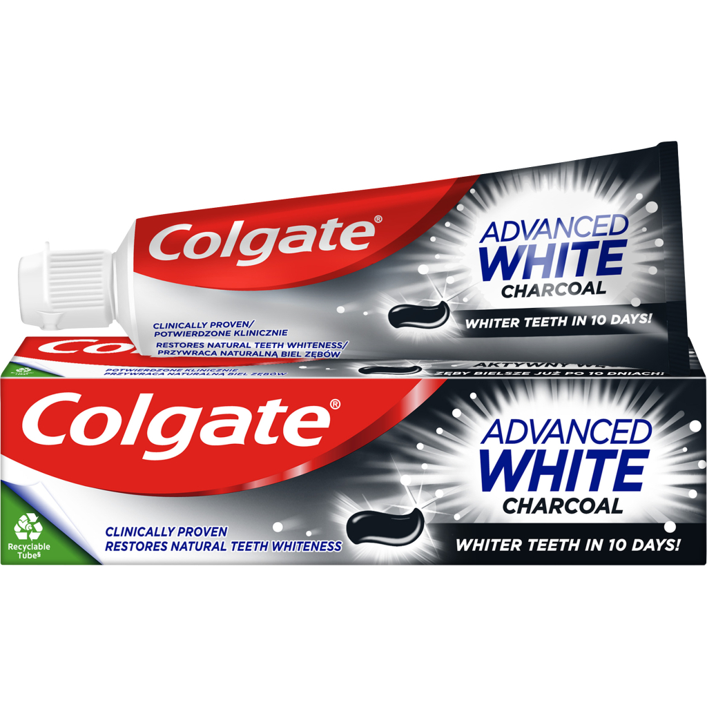 Зубна паста Colgate Advanced White Charcoal Відбілювальна з вугіллям 75 мл (8718951253827) - зображення 1