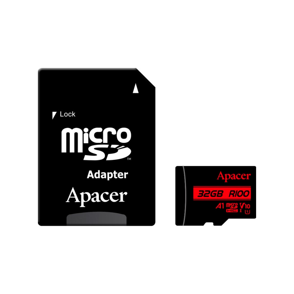 Карта пам'яті Apacer 32GB microSD class 10 UHS-I V10 A1 (AP32GMCSH10UB-R) - зображення 1