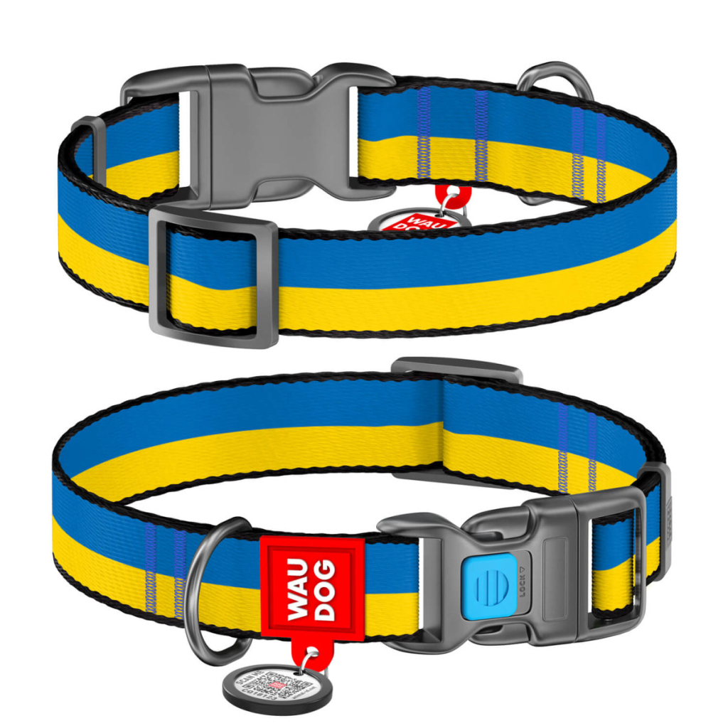 Нашийник для тварин WAUDOG Nylon з QR паспортом Colors of freedom пластиковий фастекс L (4503-4020) - изображение 6