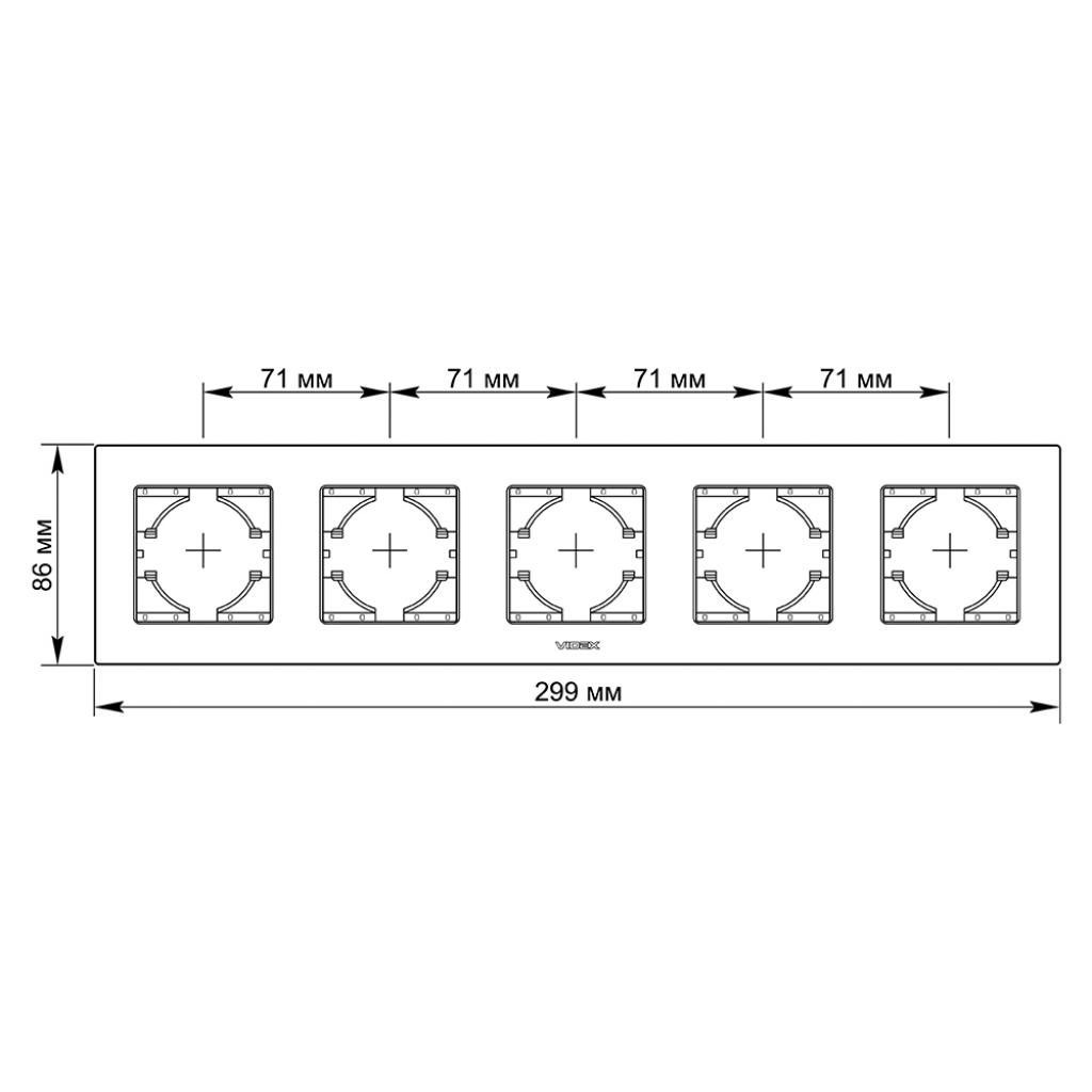 Рамка Videx BINERA чорний алюміній 5 поста (VF-BNFRA5H-B) - изображение 3