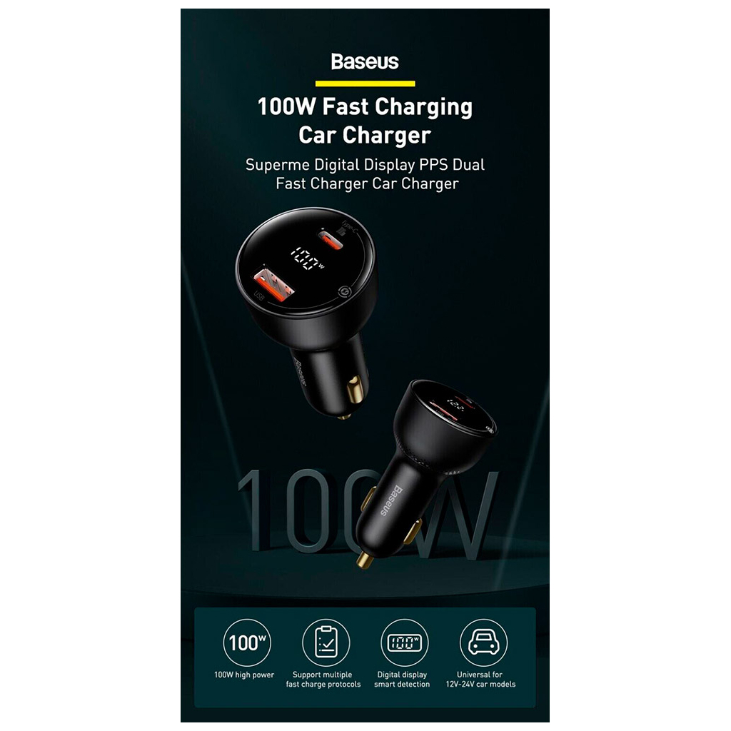 Зарядний пристрій Baseus Superme Digital Display PPS USB-A/Type-C Black (CCZX-01) - зображення 5