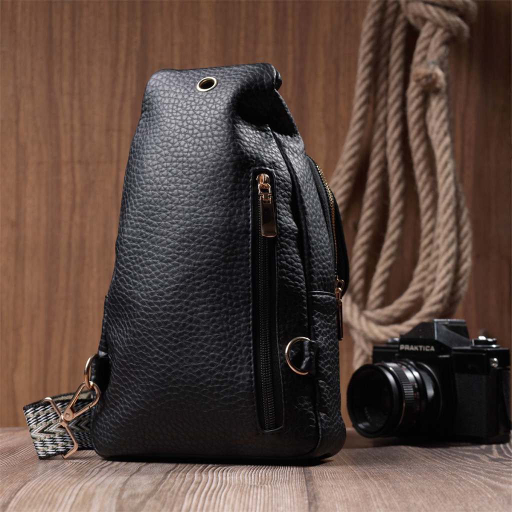 Сумка Vintage З крупнозернистої екошкіри Чорна (22763) - зображення 12