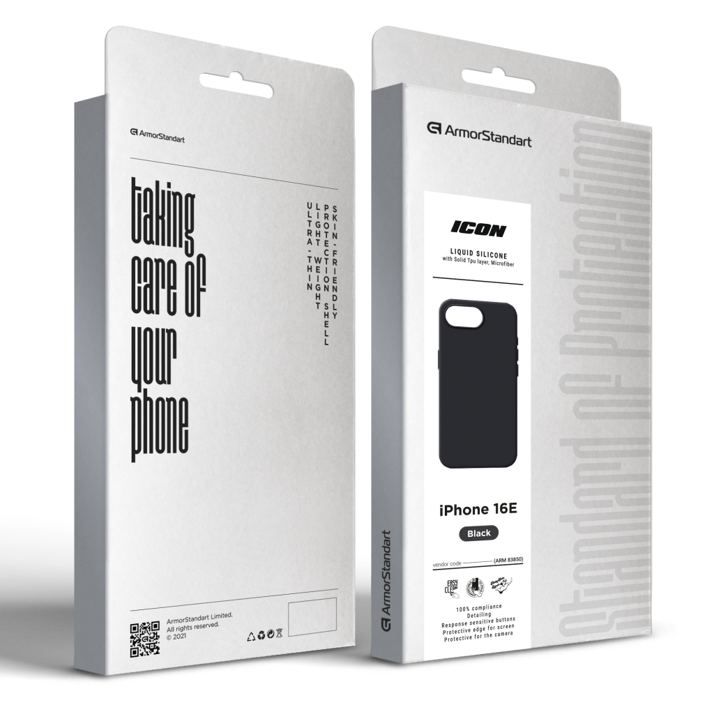 Чохол до мобільного телефона Armorstandart ICON2 Case Apple iPhone 16e Black (ARM83850) - зображення 3