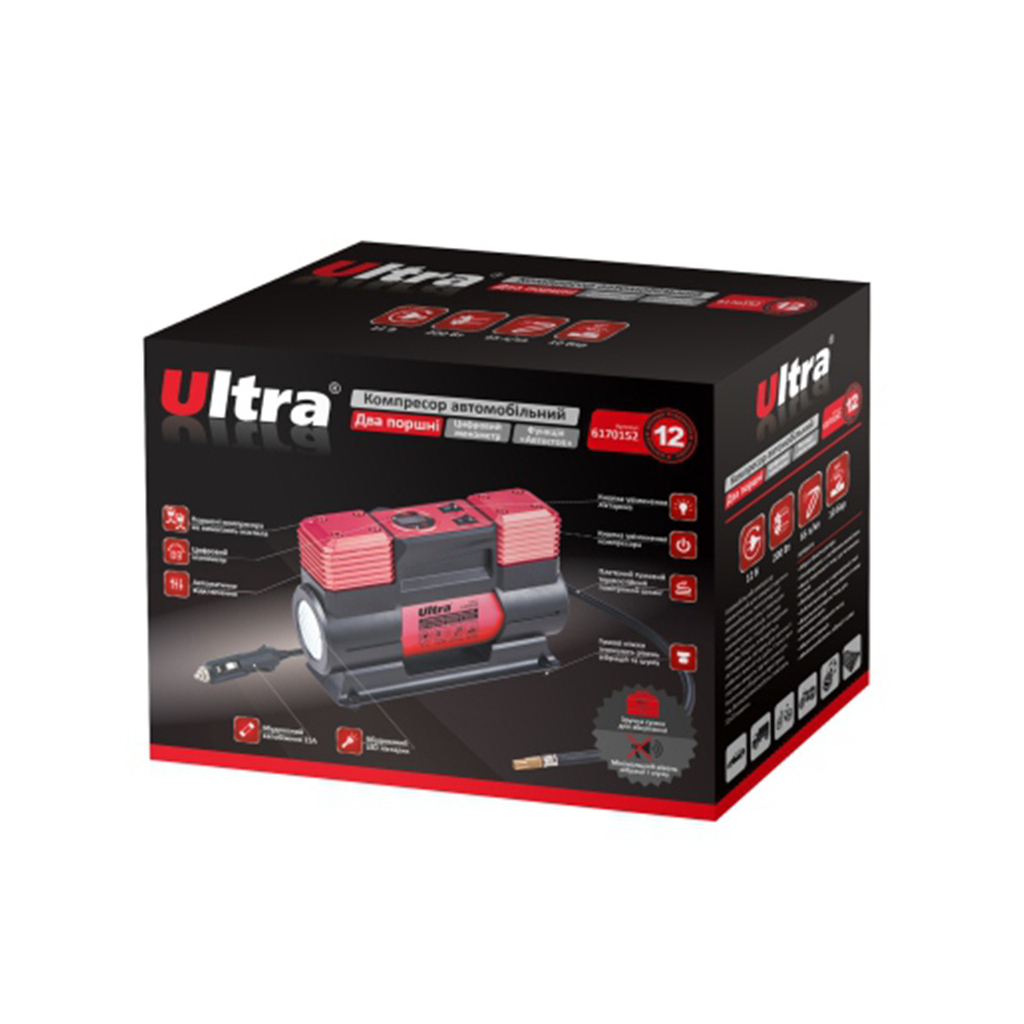 Автомобільний компресор Ultra 12В 200Вт 15А 65л/мин 10б (6170152) - зображення 3