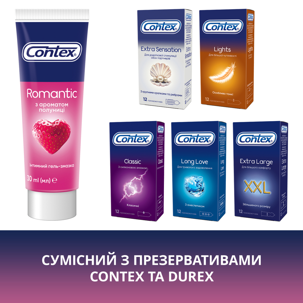 Інтимний гель-змазка Contex Romantic з ароматом полуниці (лубрикант) 30 мл (4820108005150) - изображение 4