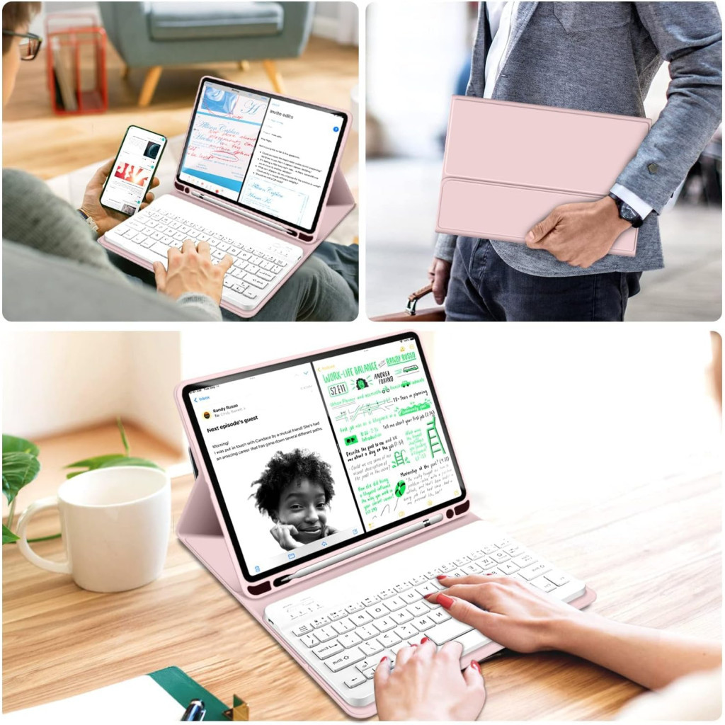Чохол до планшета BeCover Keyboard Apple iPad Air (4/5) 2020/2022 10.9" Pink (711147) - зображення 6