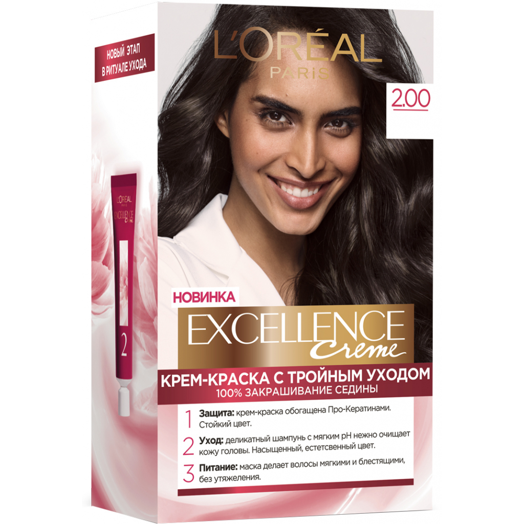 Фарба для волосся L'Oreal Paris Excellence 2.00 Темно-коричневий (3600523781096) - зображення 1