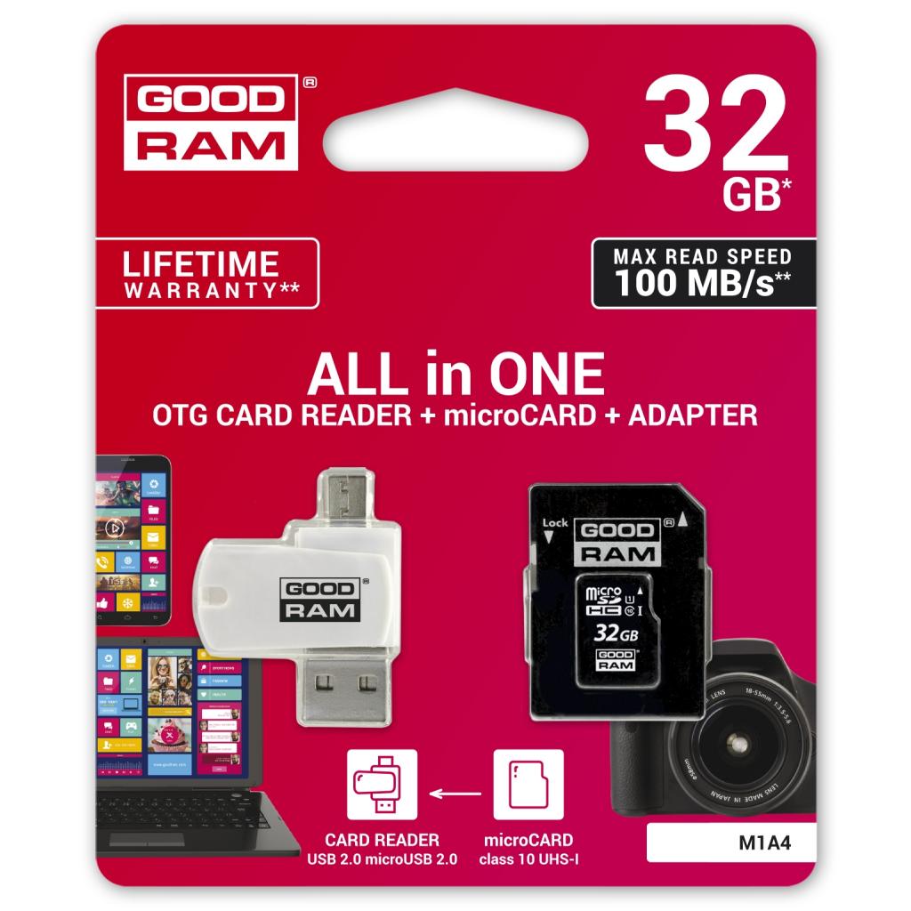 Карта пам'яті Goodram 32GB microSDHC class 10 UHS-I (M1A4-0320R12) - зображення 2