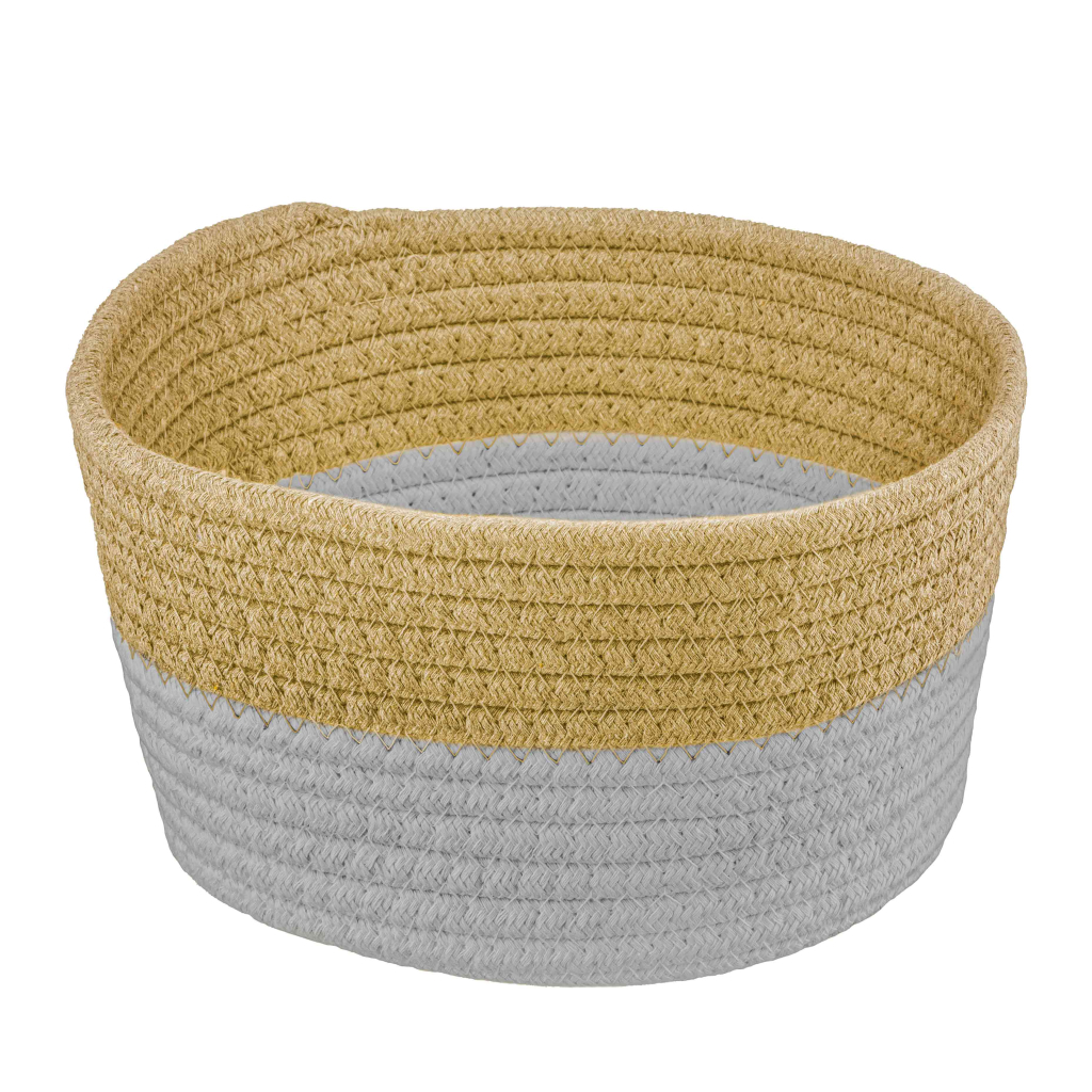 Кошик для зберігання Ardesto Vigor Плетений Бавовняний шпагат Коричневий / сірий 3.5 л (ARHC2504BG) - зображення 1