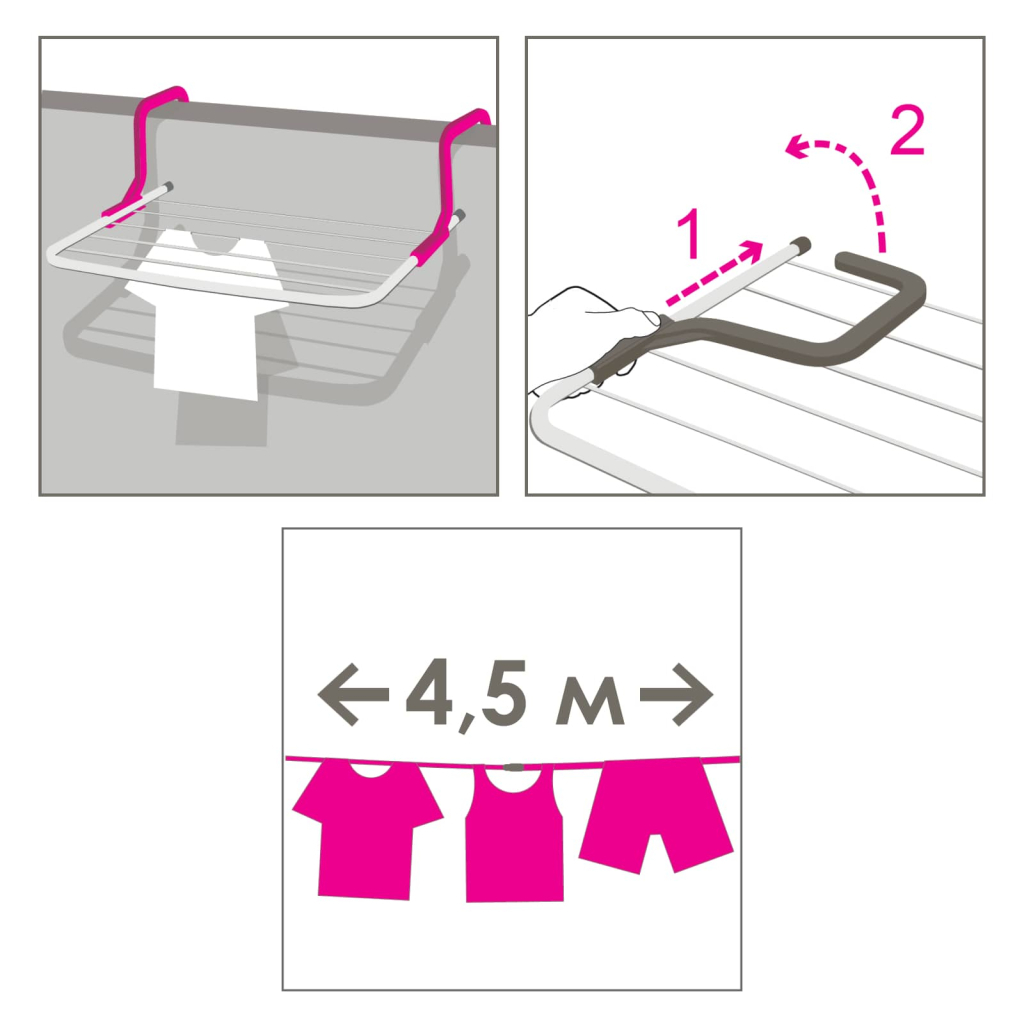 Сушарка для білизни Eurogold На батарею 4.5 м (0305) - зображення 2