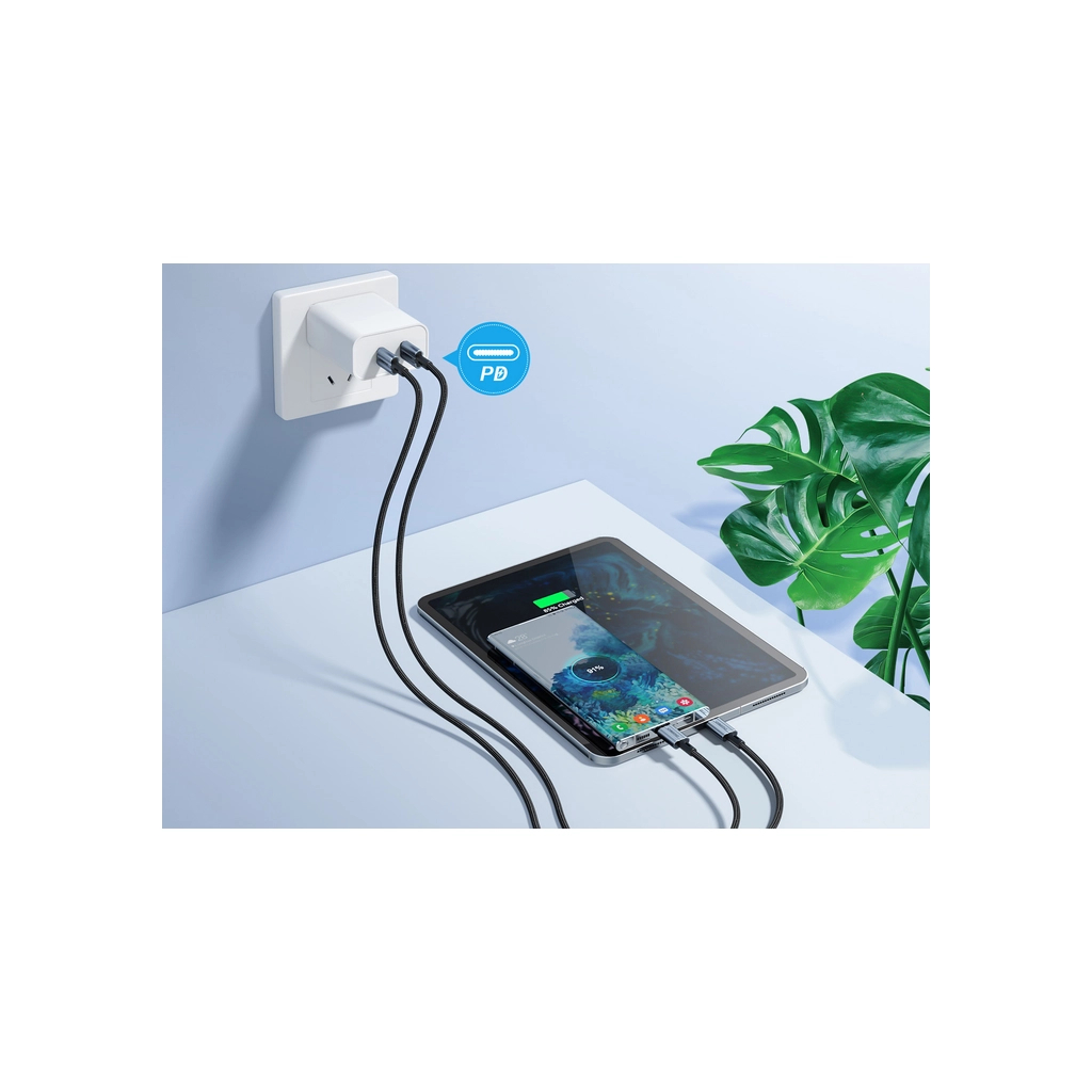 Дата кабель USB-C to USB-C 2.0m PD60W black Choetech (6932112105035) - зображення 3