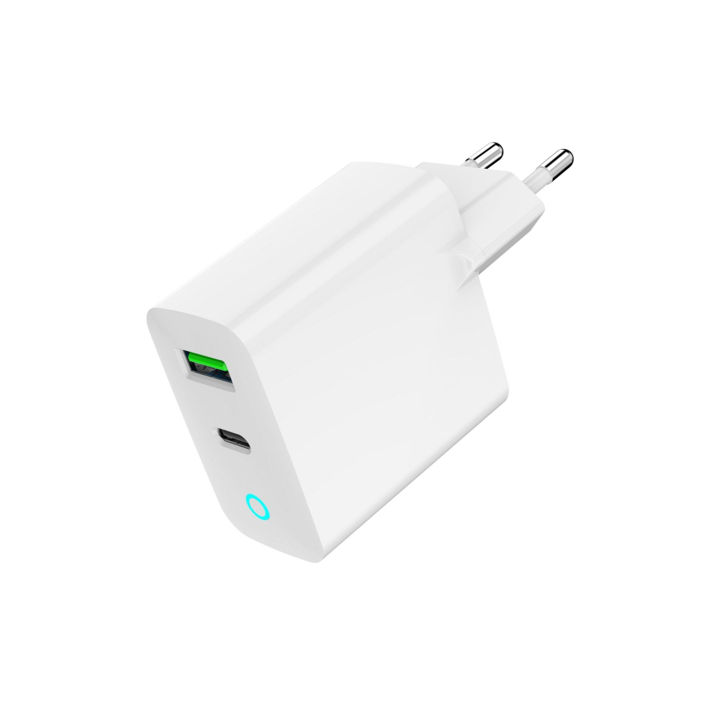 Зарядний пристрій Gembird 1xUSB-A + 1 Type-C (PD20Вт + QC3.0 18Вт) white (TA-UC-PDQC20L-W-01) - зображення 6