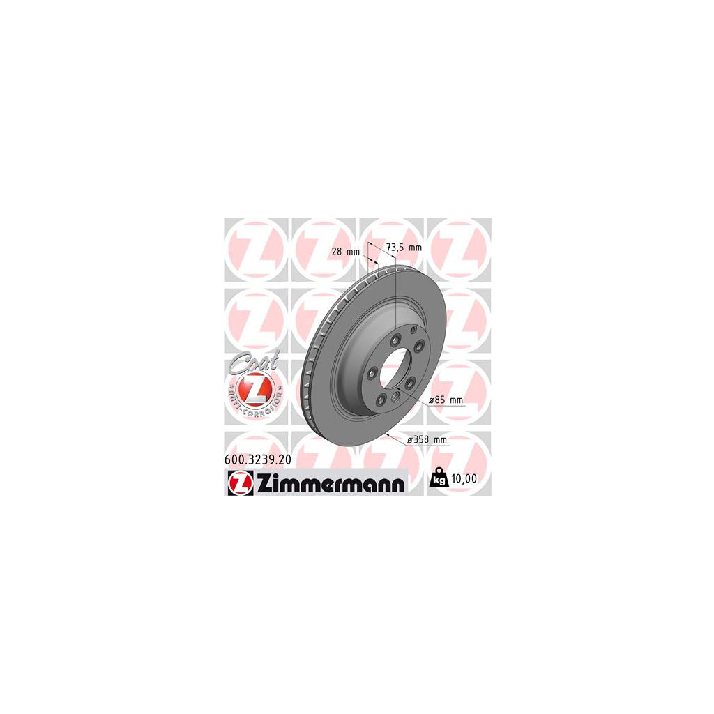 Гальмівний диск ZIMMERMANN 600.3239.20 - зображення 1