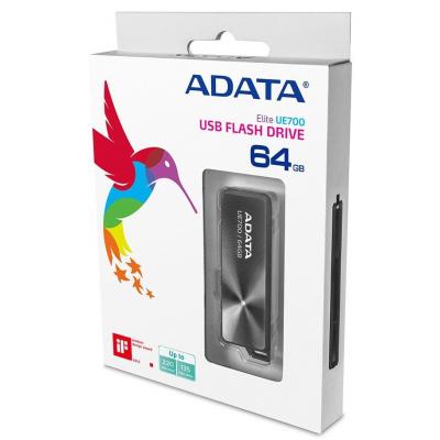 USB флеш накопичувач ADATA 64GB UE700 Black USB 3.1 (AUE700-64G-CBK) - зображення 5