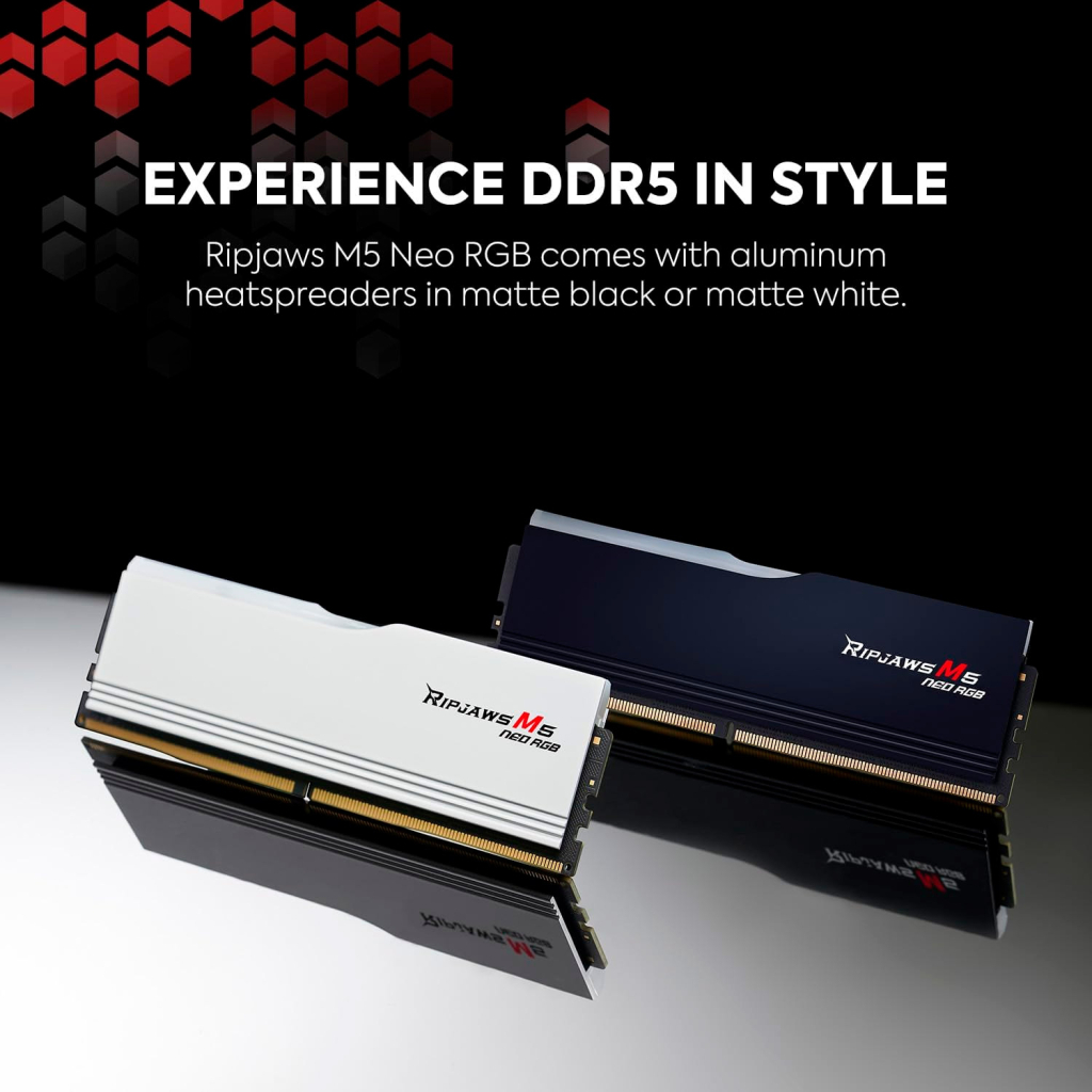 Модуль пам'яті для комп'ютера DDR5 48GB (2x24GB) 6000 MHz Ripjaws M5 Neo RGB Matte White G.Skill (F5-6000J3036F24GX2-RM5NRW) - зображення 6