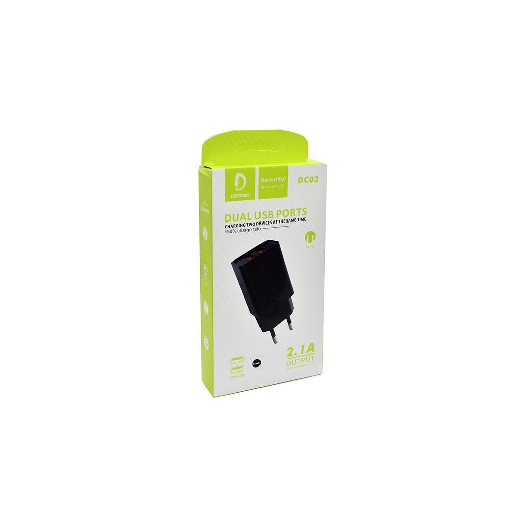Зарядний пристрій Denmen 2xUSB 2.1A black (DC02-BK) - зображення 3