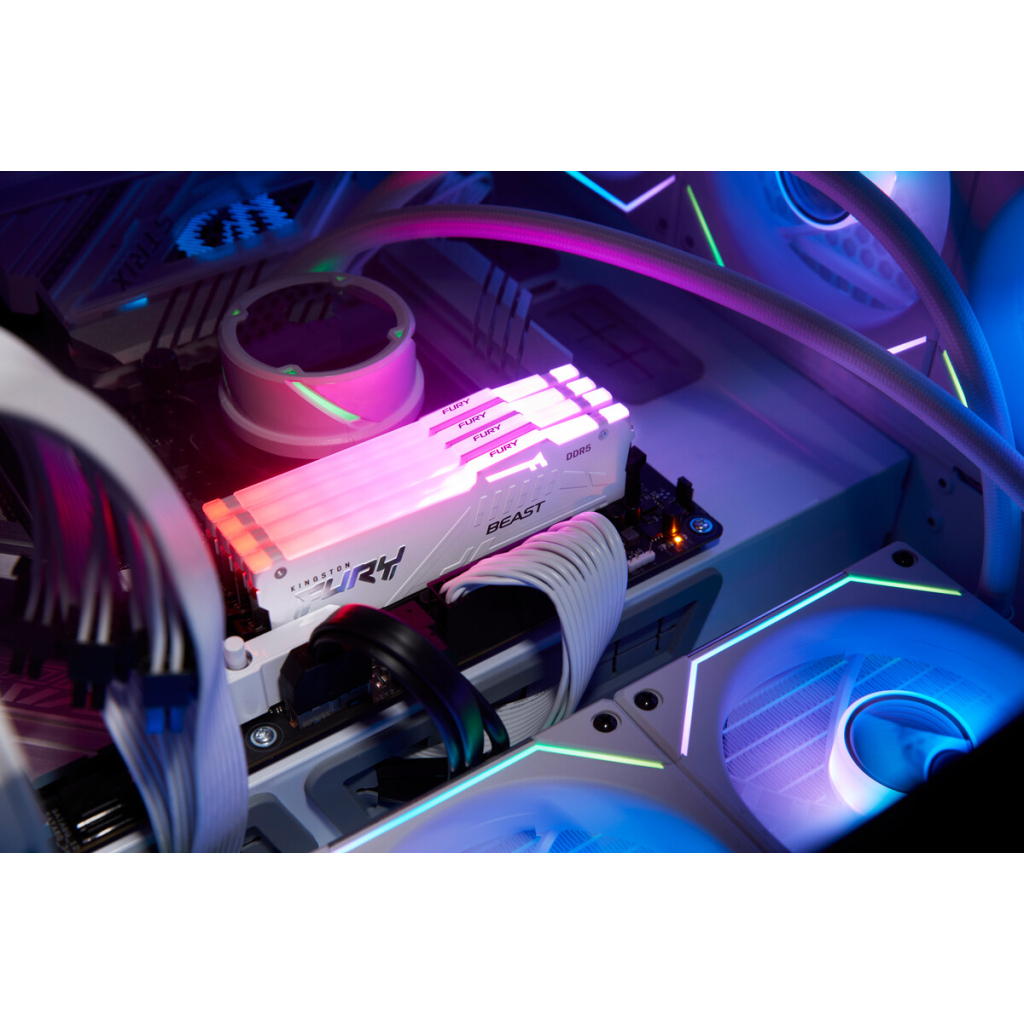Модуль пам'яті для комп'ютера DDR5 32GB 6000 MHz Beast AM5 RGB White Kingston Fury (ex.HyperX) (KF560C36BWEA-32) - зображення 7