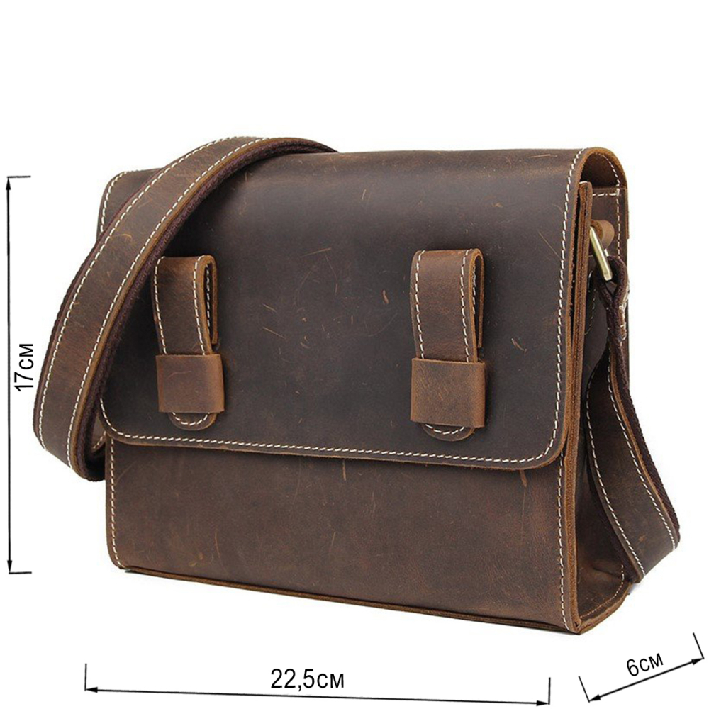 Сумка Vintage Чоловіча у вінтажній шкірі Коричнева (14980) - зображення 3