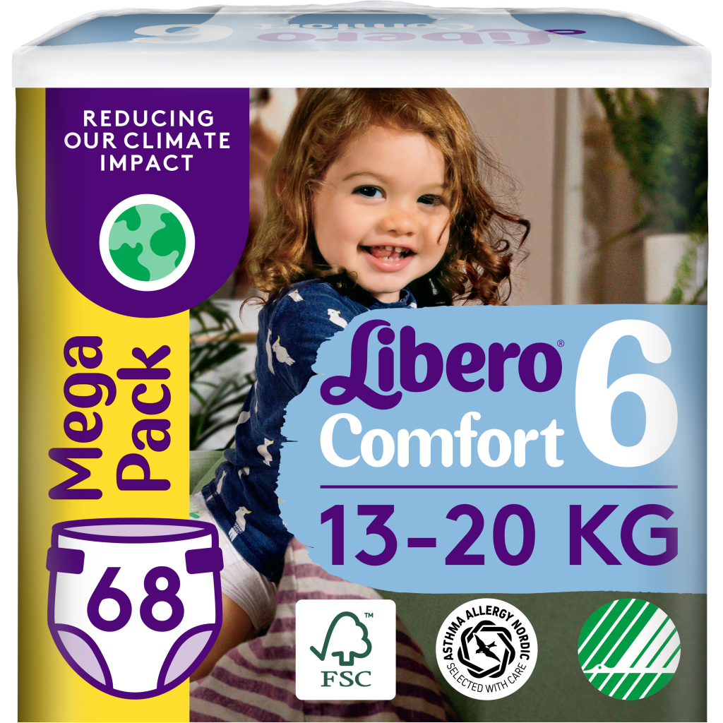 Підгузки Libero Comfort Розмір 6 (13-20 кг) 68 шт (7322541757025) - зображення 1