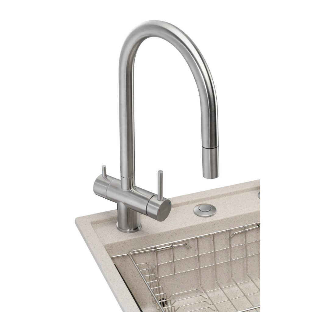 Мийка кухонна GRANADO Royal Estella terra (+ подрібнювач Algar 1000 + змішувач Ferrol inox + дозатор Redondo inox + ко (ksg0303) - зображення 2