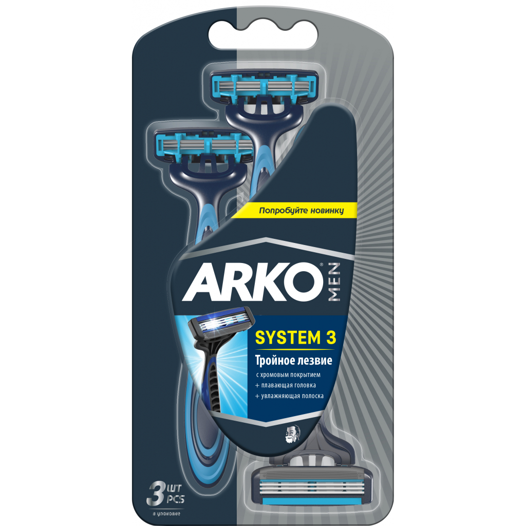 Бритва ARKO T3 System потрійне лезо 3 шт. (8690506489212) - зображення 1