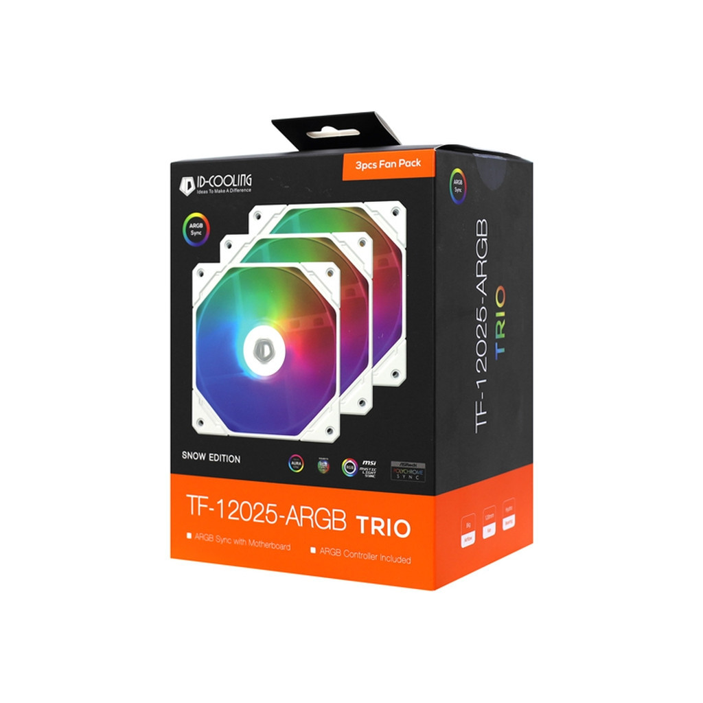 Кулер до корпусу ID-Cooling TF-12025-ARGB-TRIO-SNOW - зображення 8