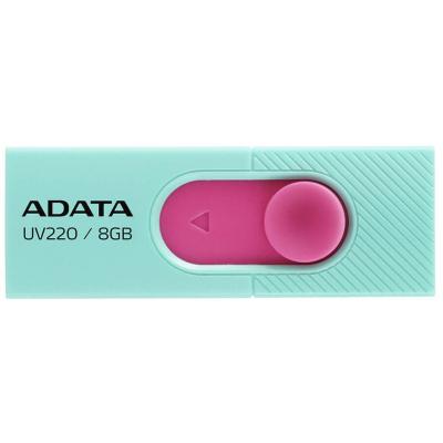 USB флеш накопичувач ADATA 8GB UV220 Green/Pink USB 2.0 (AUV220-8G-RGNPK) - зображення 1