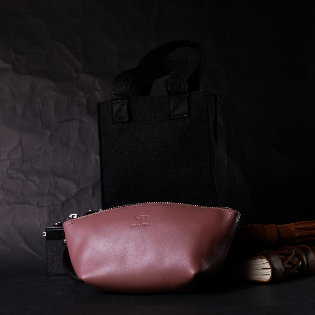 Косметичка Grande Pelle Шкіряна Пудрова (16793) - зображення 11