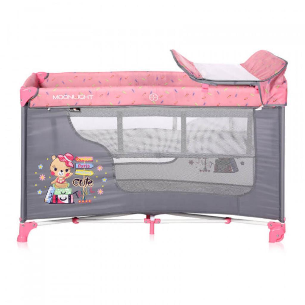 Дитячий манеж Bertoni/Lorelli MOONLIGHT 2L (pink travel) - зображення 2