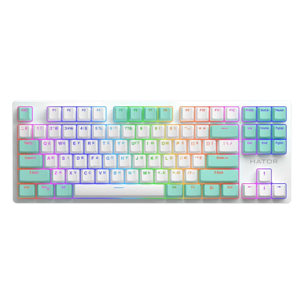 Клавіатура Hator Rockfall 2 Mecha Signature Edition USB White/White/Mint (HTK-521-WWM) - зображення 1