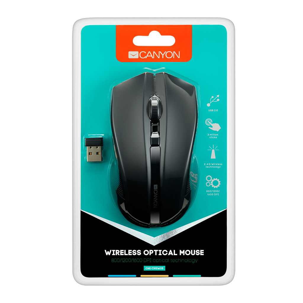 Мишка Canyon MW-5 Wireless Black (CNE-CMSW05B) - зображення 4
