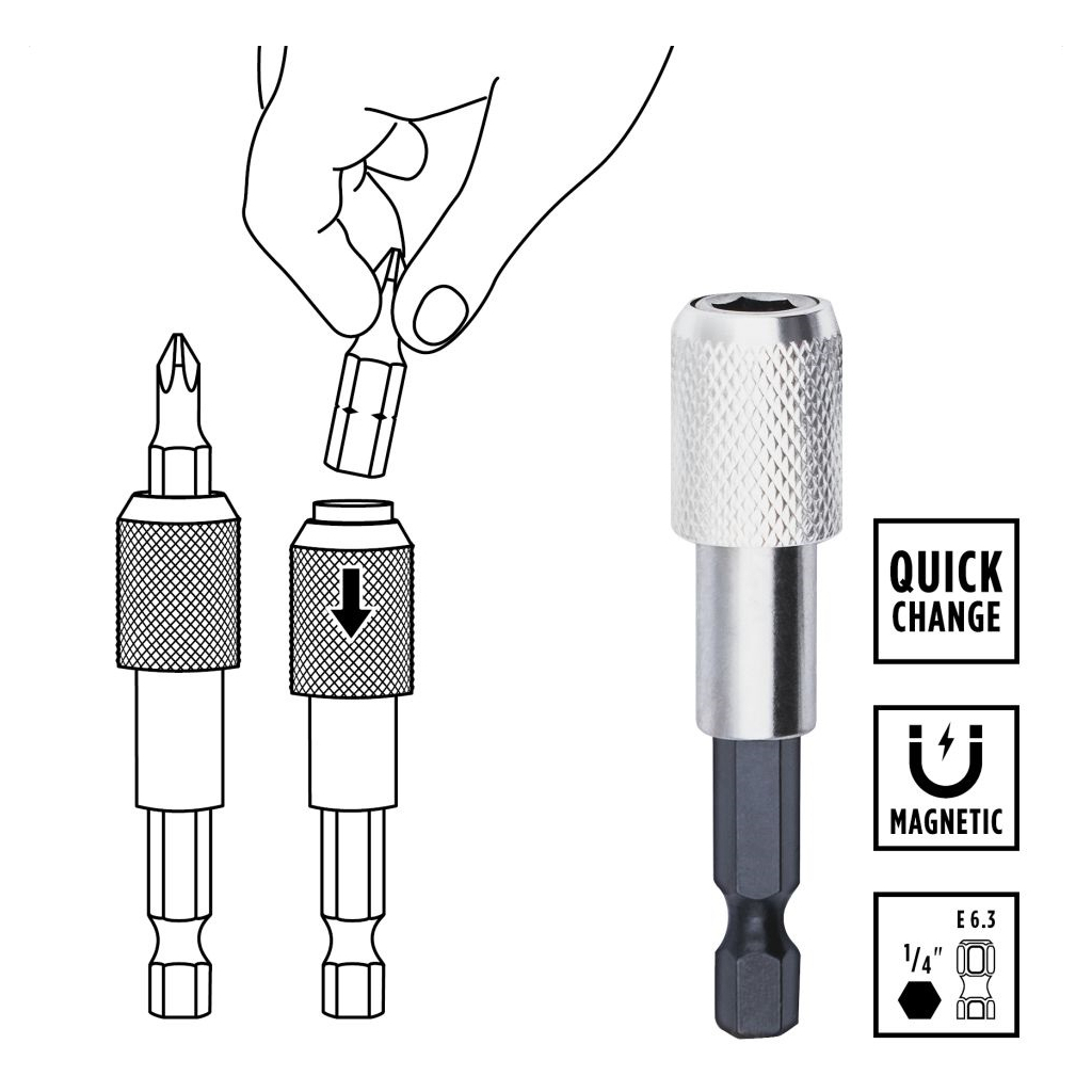 Набір біт Einhell 42шт, HEX, PH, PZ, Torx, 50мм, кейс (118953) - зображення 10