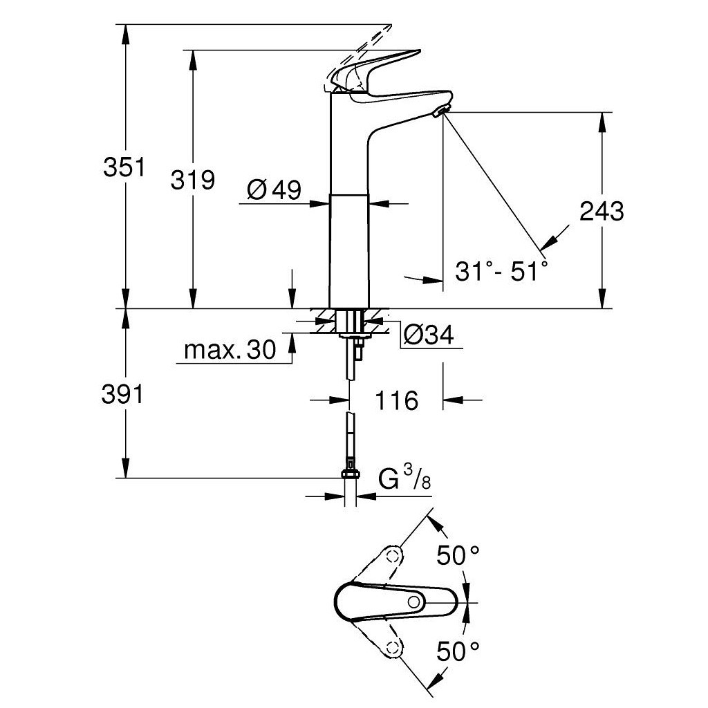 Змішувач Grohe XL-Size Euroeco (24273001) - зображення 4