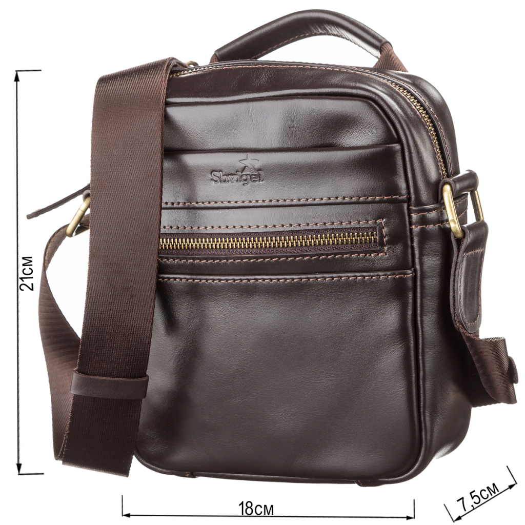 Сумка Shvigel Шкіряна Коричнева (11089) - зображення 3