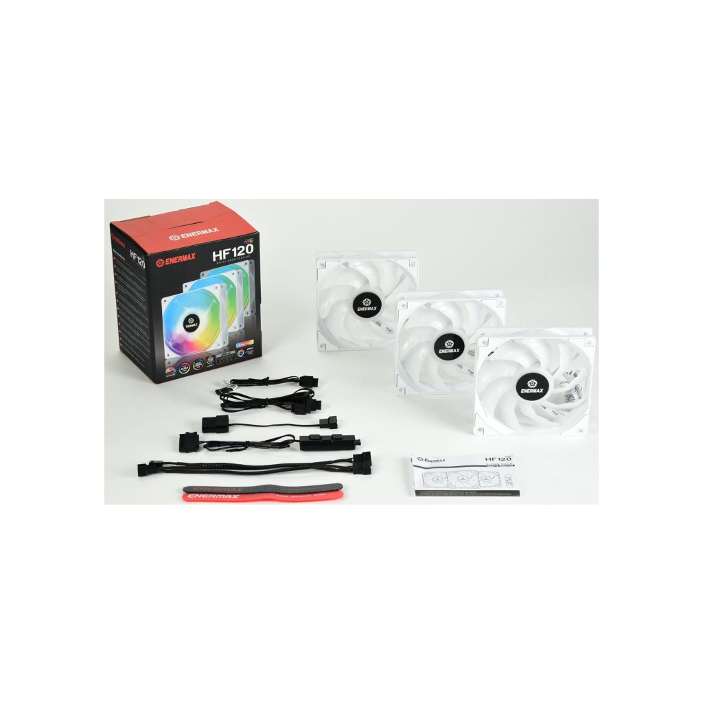 Кулер до корпусу Enermax HF120 ARGB White 3x 120 mm (3 PACK) (UCHF12PARGB-W-BP3) - зображення 7