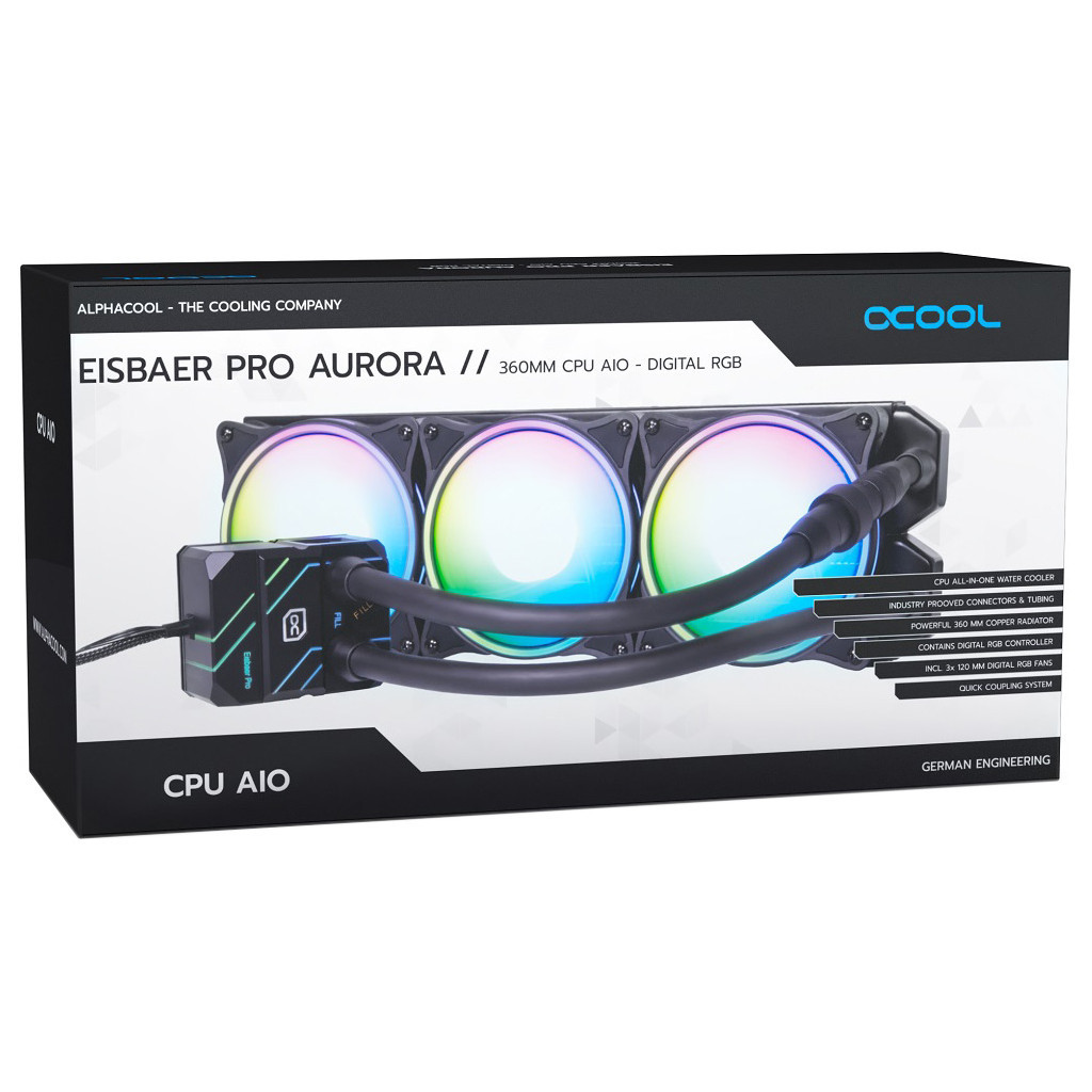 Система рідинного охолодження Alphacool PRO AURORA 360 AIO (11771) - зображення 9