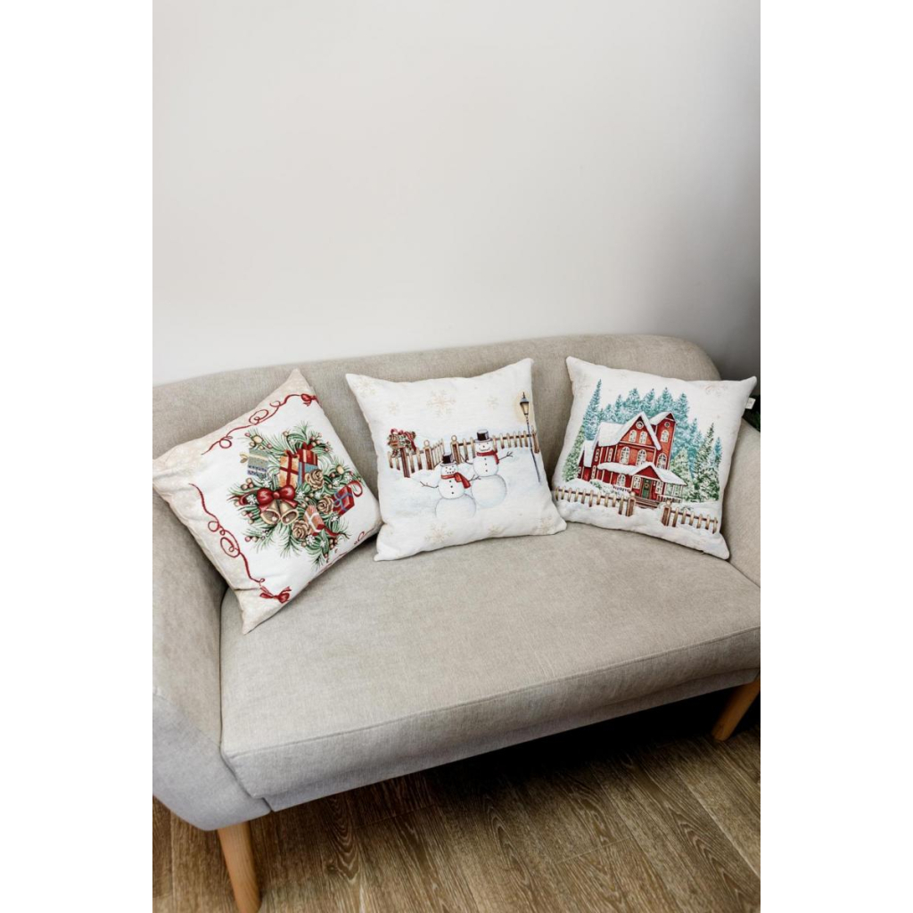 Наволочка Прованс гобеленова з велюром Святковий дім 45х45см Ялинка (4823093450301) - зображення 2