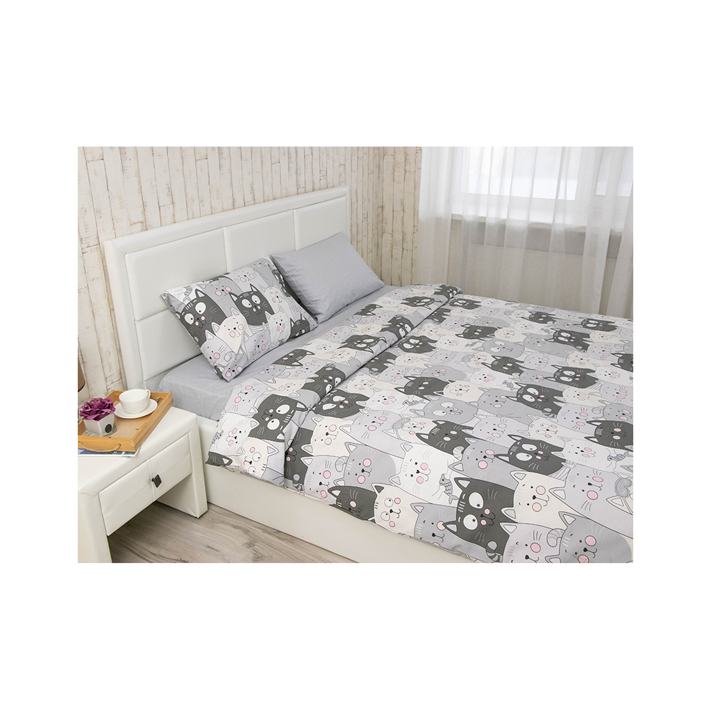 Постільна білизна Руно Grey Cat бязь набивна євро (845.114Б_Grey Cat) - зображення 4