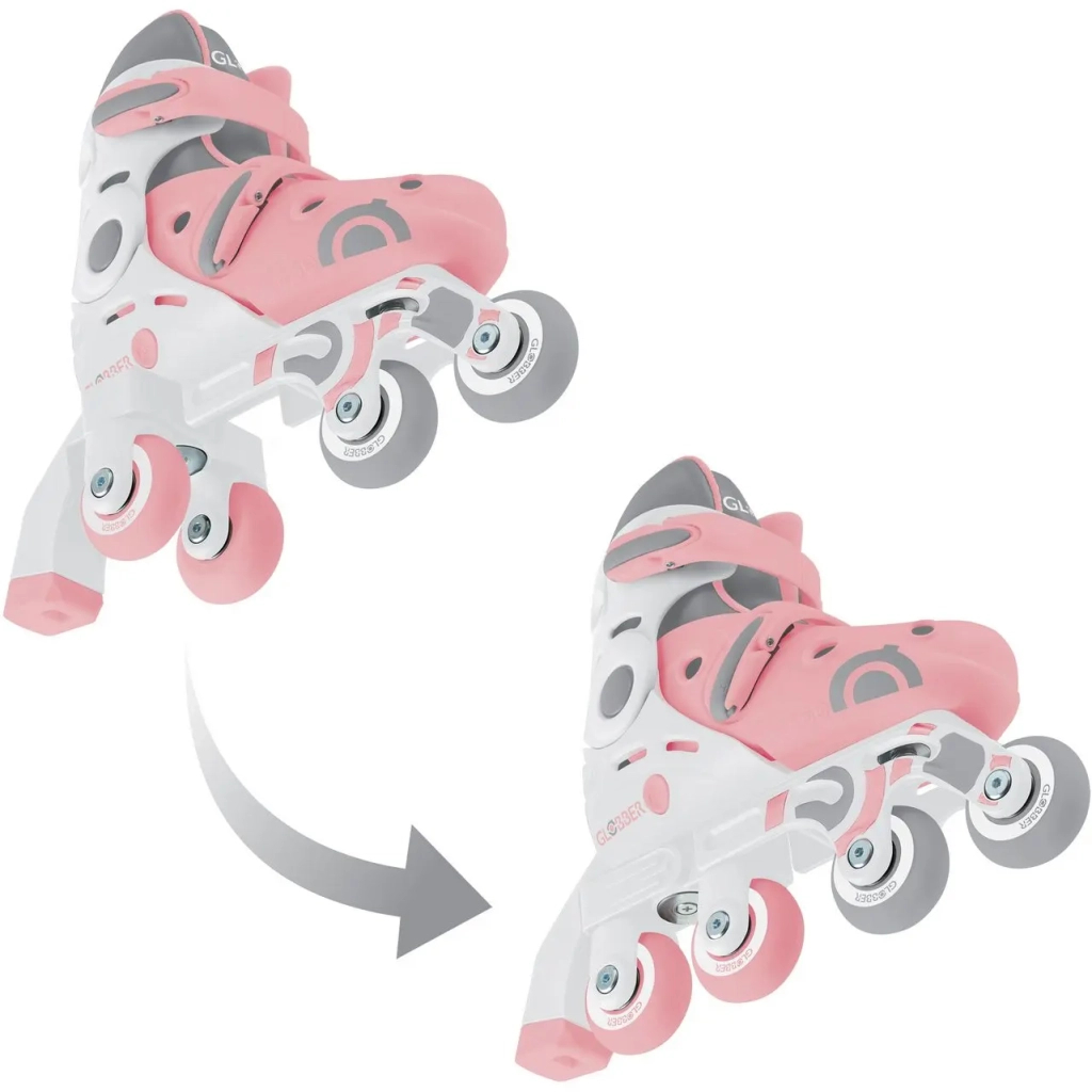 Роликові ковзани Globber 2в1 пастельно-рожеві р.26-29, до 20кг, 3+ (780-210) - изображение 4