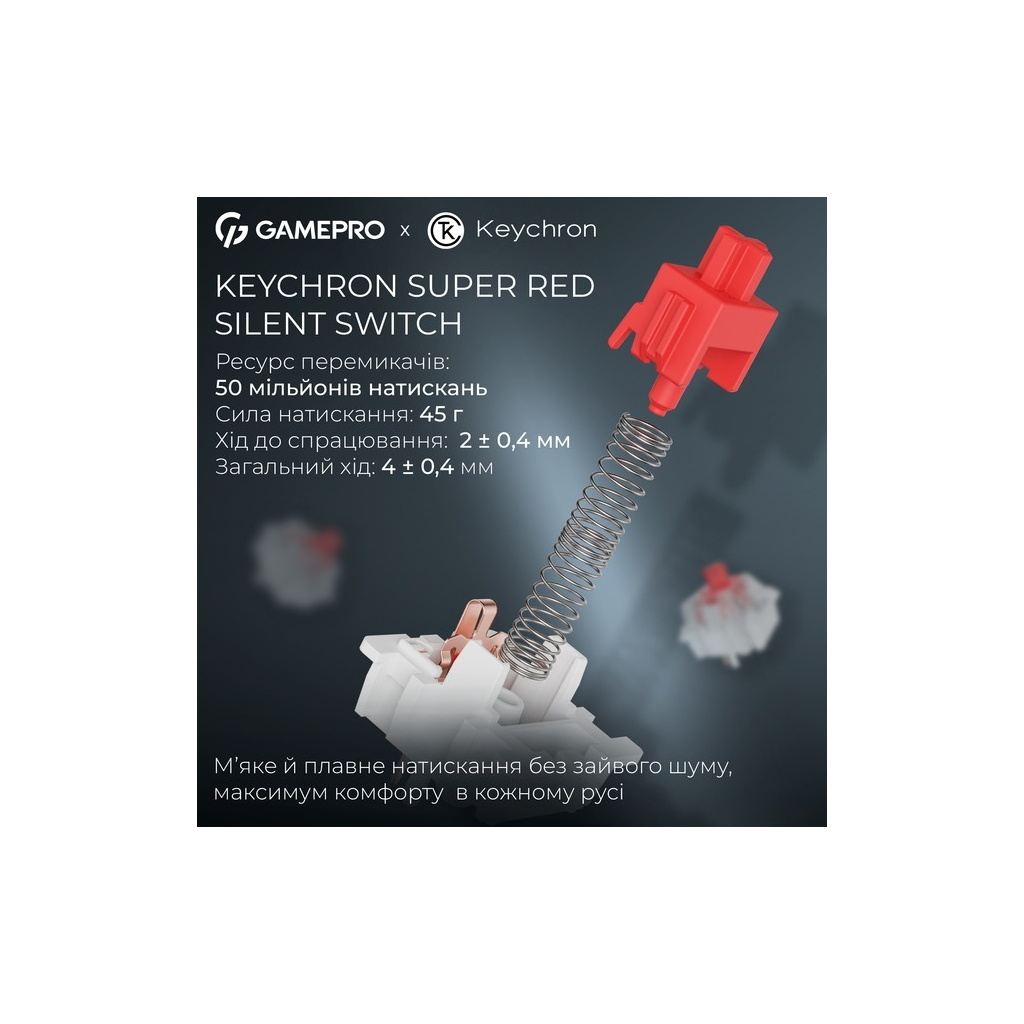 Клавіатура GamePro Asgard Yord Wireless/Bluetooth/USB UA Blue (MK266BL) - зображення 8