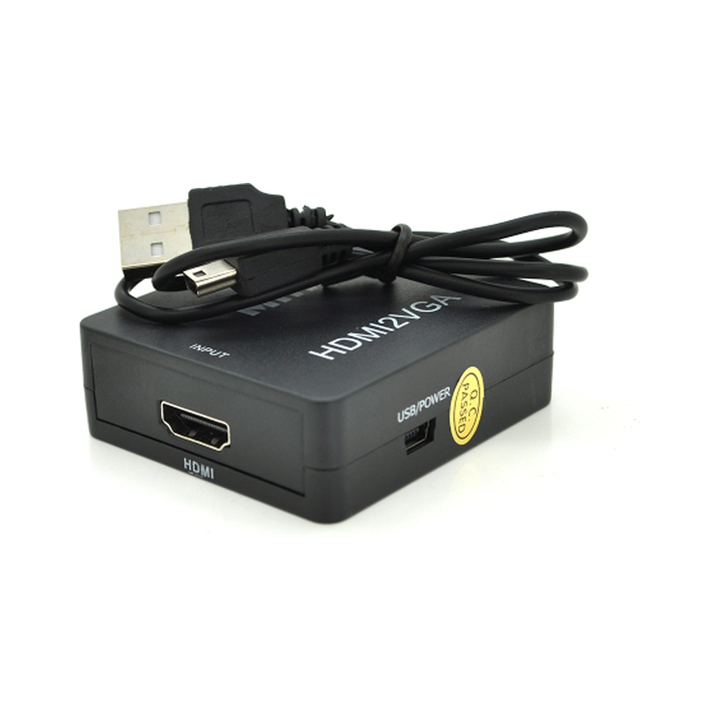 Перехідник HDMI F to VGA F 720P/1080P black Voltronic (YT-CM-HDMI/VGA-B) - зображення 1