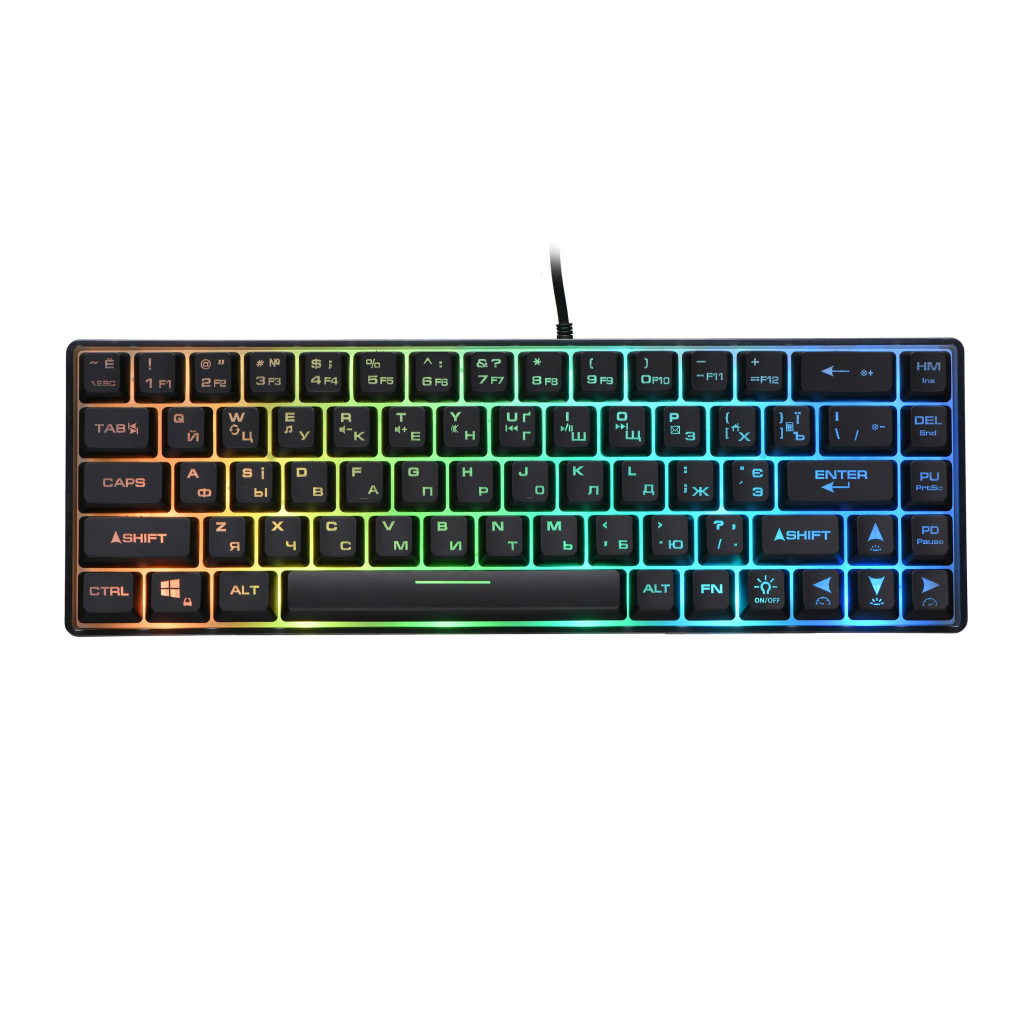 Клавіатура 2E Gaming KG345 RGB 68key USB UA Transparent (2E-KG345TR) - зображення 1